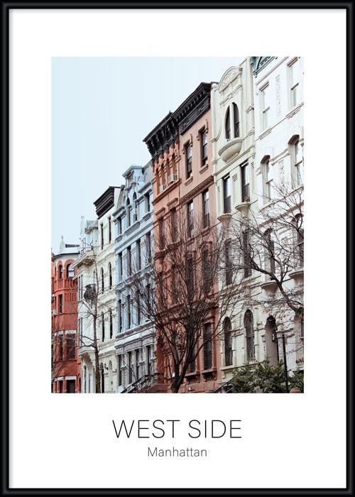 Poster, gerahmt, mit Häusern an der West Side, New York