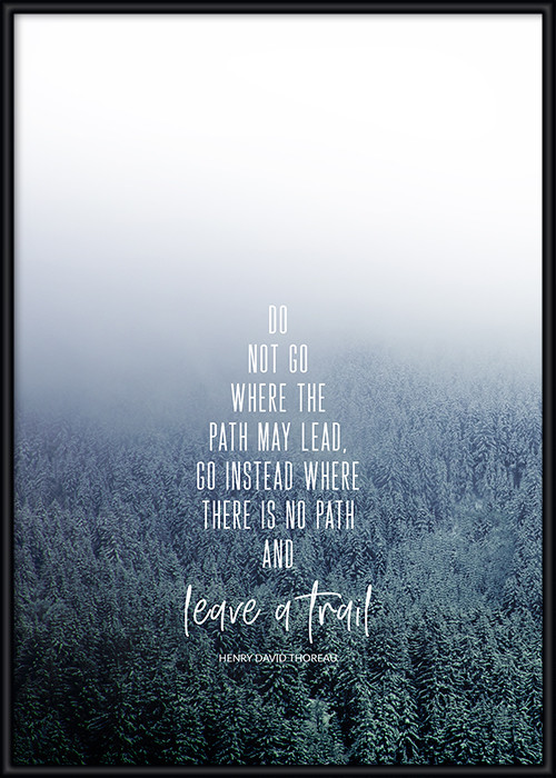 Poster mit Wald und einem Zitat von Henry David Thoreau