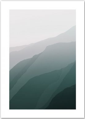 Bergsilhouetten | Grün | Poster