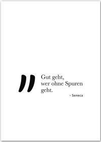 Typografie-Poster mit Zitat von Seneca – Ohne Spuren gehen