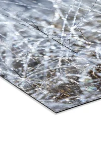 Winterliches Alubild mit kristallisierten Wassertropfen an Gräsern.