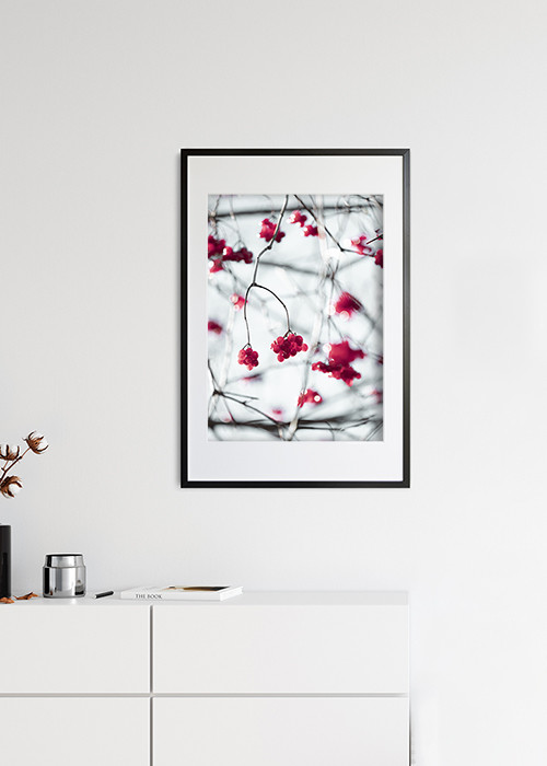 Inspiration – ein Poster mit roten Beeren an Zweigen