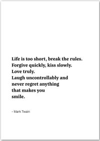 Motivationsposter mit einem Zitat von Mark Twain - break the rules.