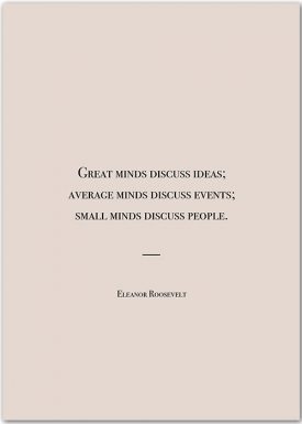 Ein Poster mit einem inspirierenden Zitat von Eleanor Roosevelt