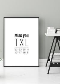 Poster Miss you TXL - blueandblue