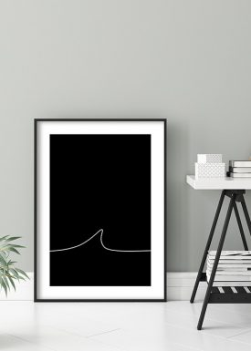 Welle in Line-Art | Grafikposter