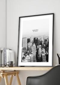 Inspiration – Manhattan Poster in Schwarz-Weiss mit Aussicht vom Empire State Building