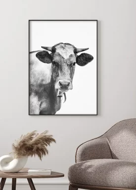Kuh | schwarz-weiß | Poster