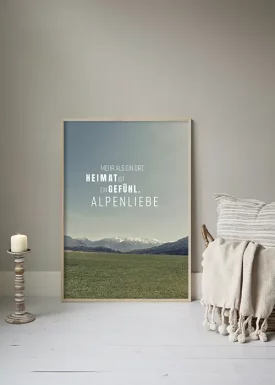 Heimat-Poster Alpenliebe | Bergeposter