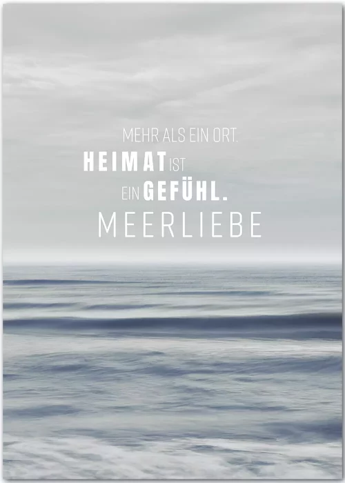Poster mit Meer, Himmel und Motivationsspruch