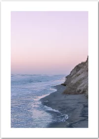 Poster mit Sonnenuntergang am Meer in warmer Farbstimmung