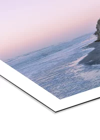 Wandbild mit Sonnenuntergang am Meer in warmer Farbstimmung auf AluDibond Wandbild mit Sonnenuntergang am Meer in warmer Farbstimmung auf AluDibond