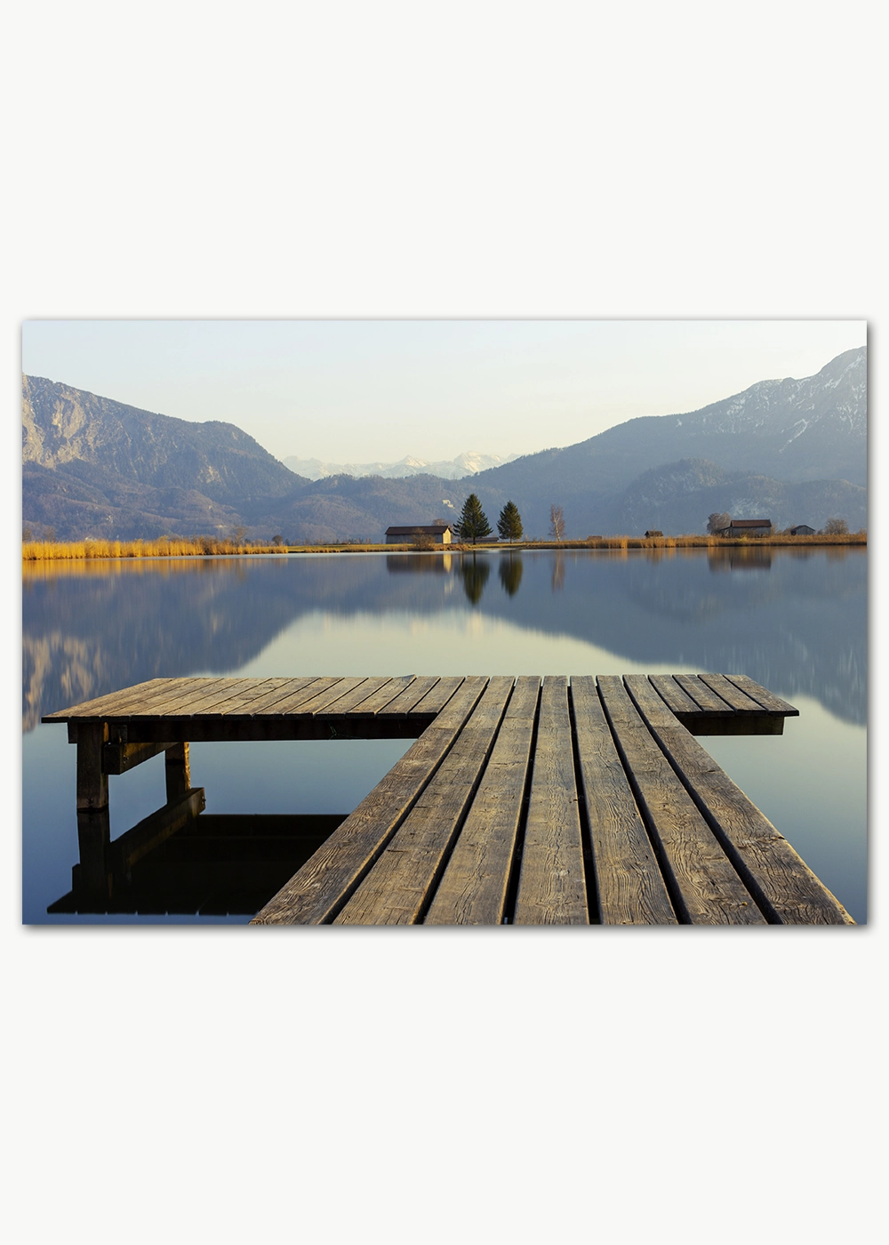 Poster mit Holzsteg am Eichsee in Bayern Poster mit Holzsteg am Eichsee in Bayern