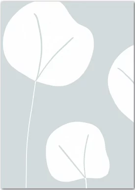 Abstrakte Blumen in Weiß | Poster