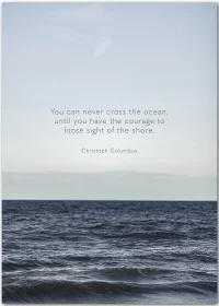 Poster mit Meer und einem Zitat von Christoph Columbus