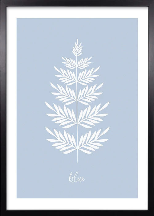 Poster Farn Blau | Grafikposter | die posterschmiede
