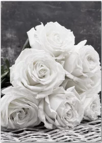 Poster mit einem Strauß weißer Rosen
