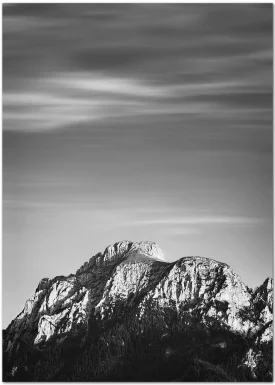 Berggipfel in Schwarz-Weiß | Bergeposter