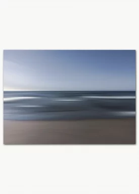Poster mit abstrakter Darstellung von Strand, Meer und Himmel
