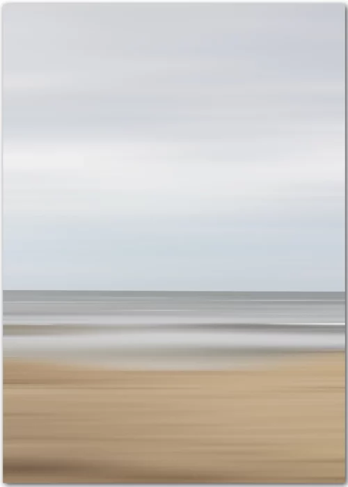 Poster mit abstrakter Darstellung von Strand, Meer und Himmel