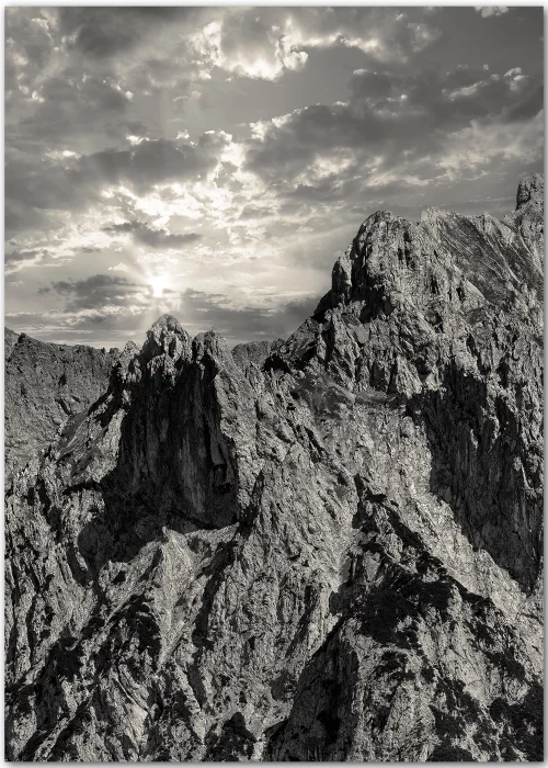 Poster mit Blick auf einen Berggrat im Karwendelgebirge