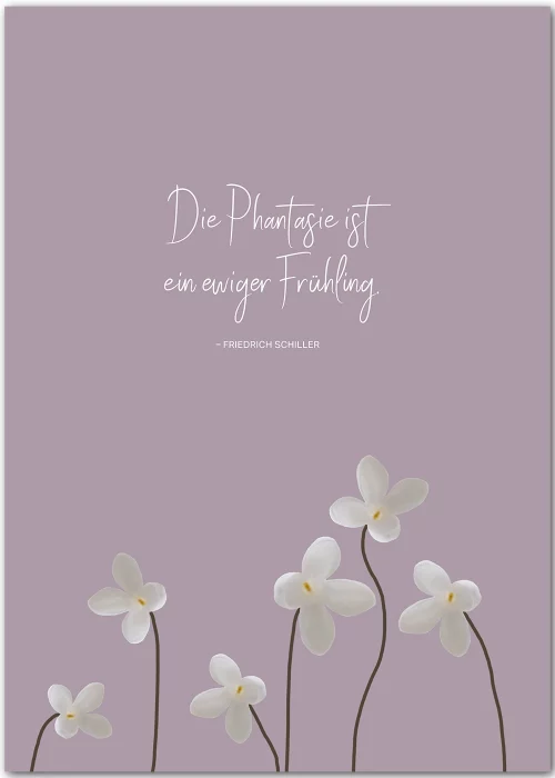 Poster mit einem Zitat zum Frühling von Friedrich Schiller
