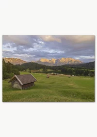 Poster mit Blick über den Geroldsee auf den Karwendel im Hintergrund