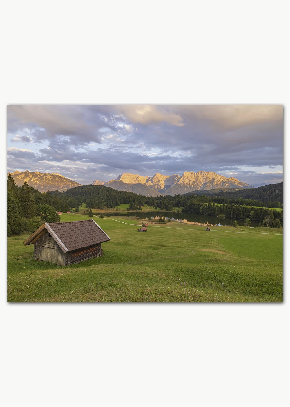 Poster mit Blick über den Geroldsee auf den Karwendel im Hintergrund Poster mit Blick über den Geroldsee auf den Karwendel im Hintergrund