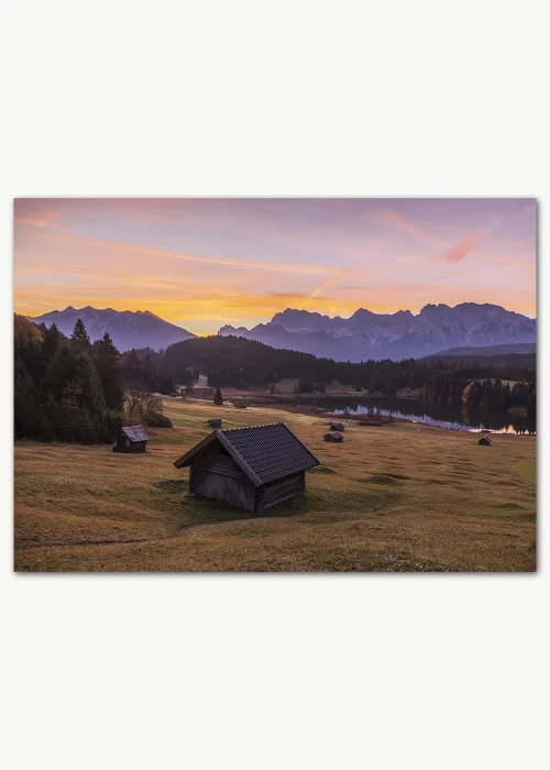 Poster mit Morgenrot über dem Karwendel
