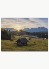 Poster mit einem Sonnenaufgang am Karwendel