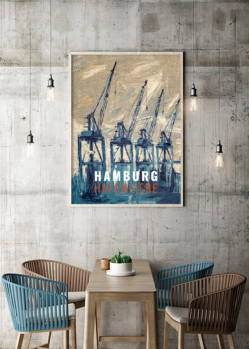 Inspiration– Hochwertiges Poster Hamburg Hafenliebe.