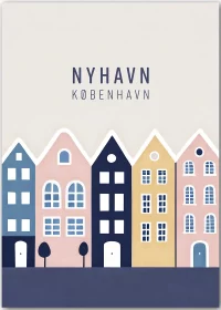 Hochwertiges Poster Kopenhagen Nyhavn abstrakt.