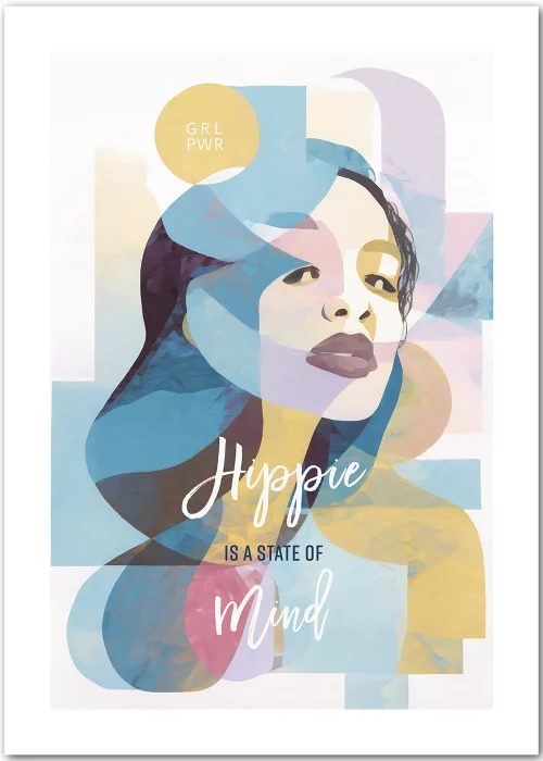 Poster Hippie is a state of mind, Motivationsposter – nicht nur – für Frauen.