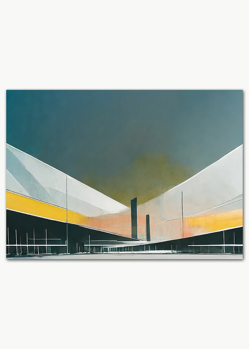 Premiumposter mit einem abstrakten Flughafenterminal. Premiumposter mit einem abstrakten Flughafenterminal.