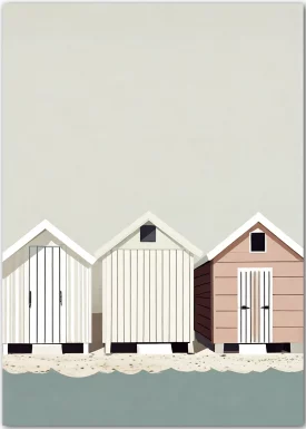 Premiumposter mit Strandhütten – Grafik-Poster.