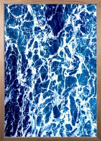 Das Meer aus der Vogelperspektive, Poster, Rahmen Eiche.