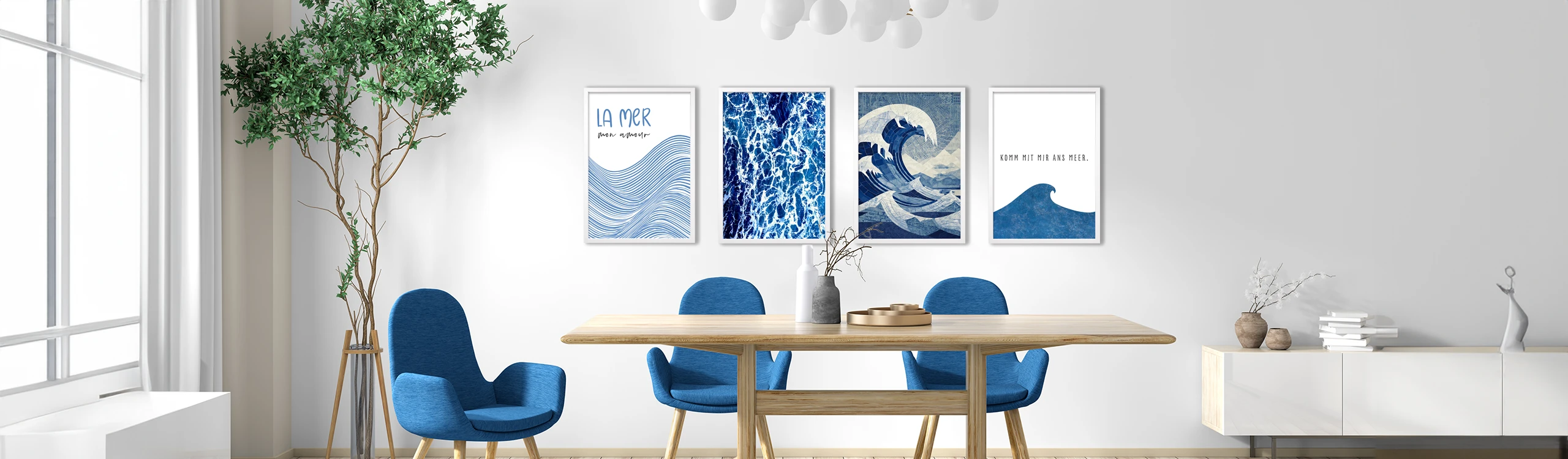 Wellen und Meer – grafische, maritime Poster von der Posterschmiede.