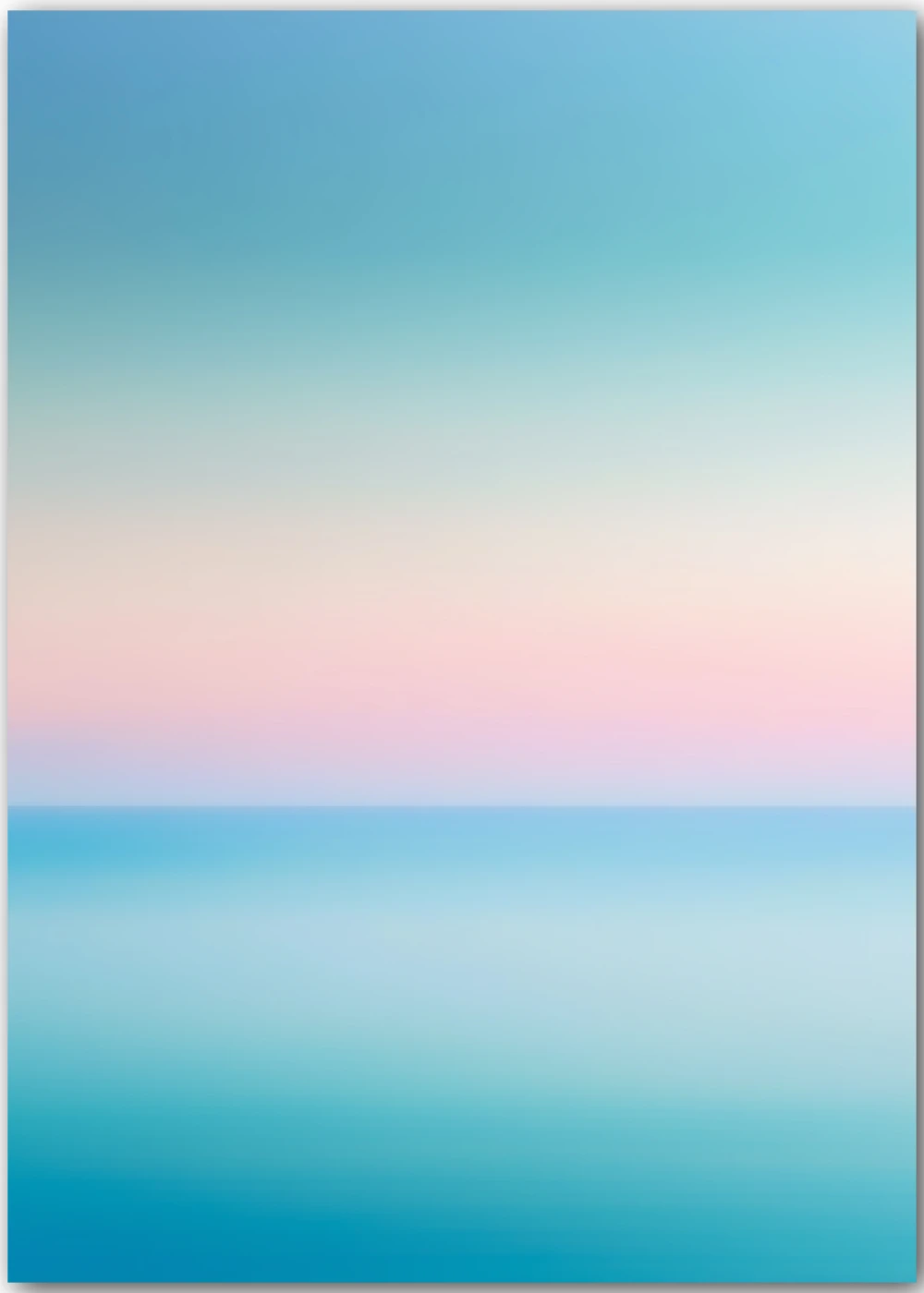 Poster mit einem abstrakten Farbverlauf in Meerestönen in türkis und rosa. Poster mit einem abstrakten Farbverlauf in Meerestönen in türkis und rosa.