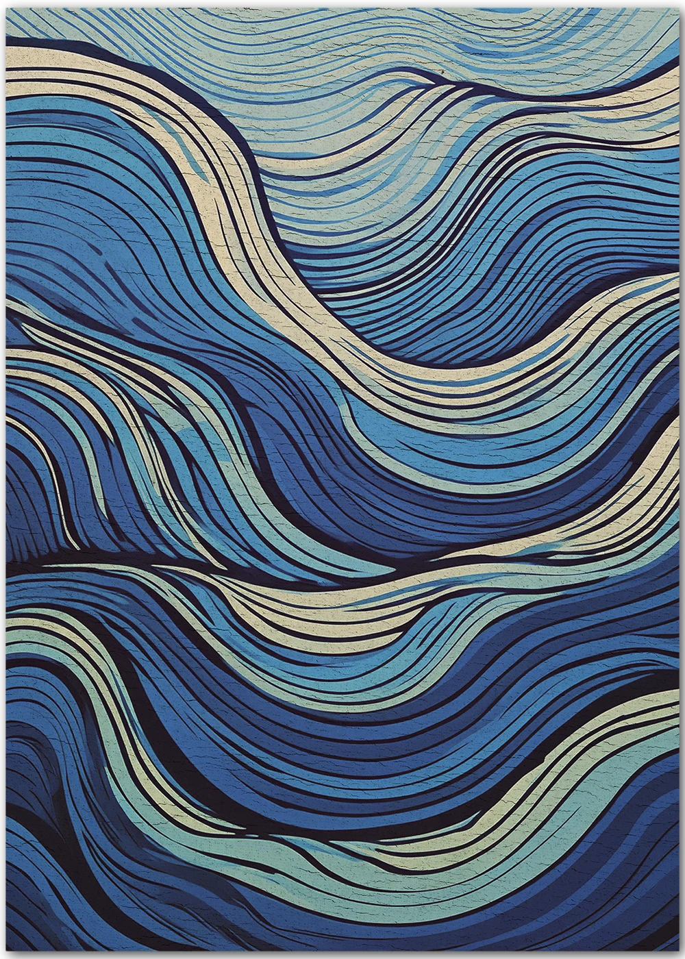 Poster Waves Allover mit einem grafischen Wellendesign. Poster Waves Allover mit einem grafischen Wellendesign.