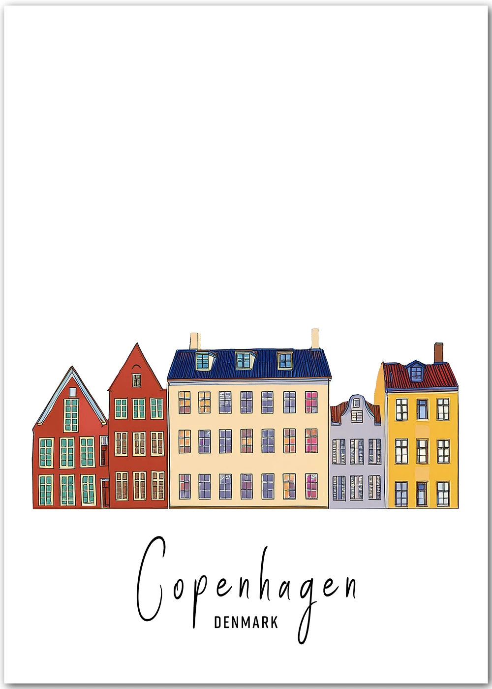 Poster mit Copenhagen Illustration Poster mit Copenhagen Illustration