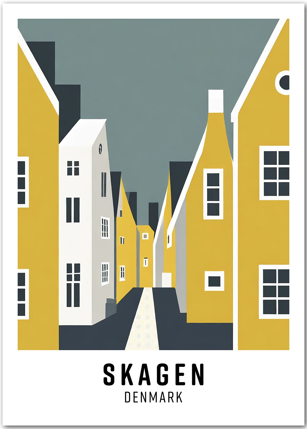 Poster mit grafischem Skagen-Motiv, Dänemark