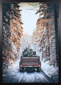 Weihnachtsbild-Poster, Rahmen Schwarz, Coming home for Christmas Weihnachtsbild-Poster, Rahmen Schwarz, Coming home for Christmas