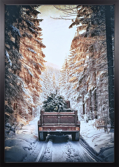 Weihnachtsbild-Poster, Rahmen Schwarz, Coming home for Christmas Weihnachtsbild-Poster, Rahmen Schwarz, Coming home for Christmas