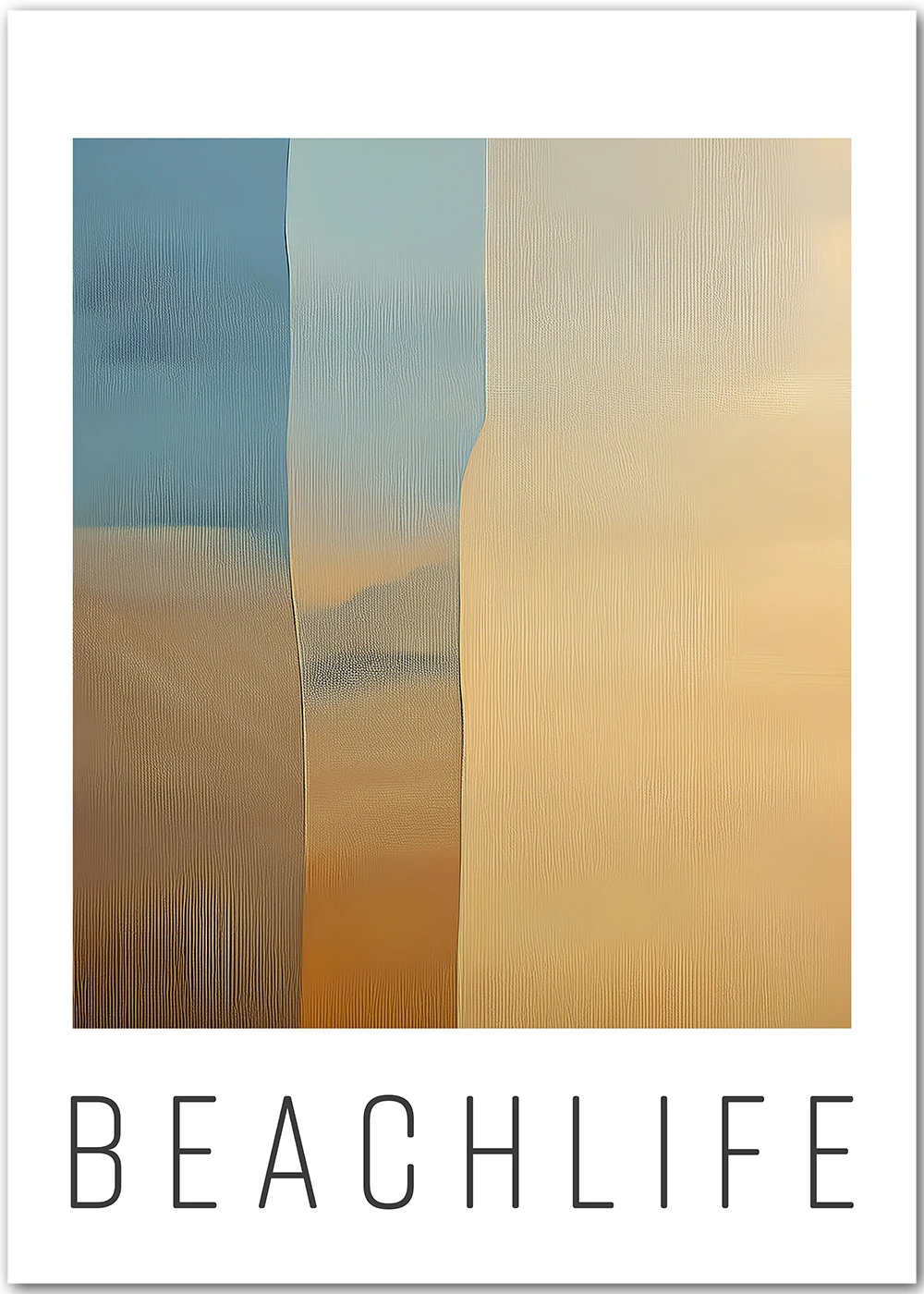 Grafisches Poster in typischen Farben des Strandes Grafisches Poster in typischen Farben des Strandes