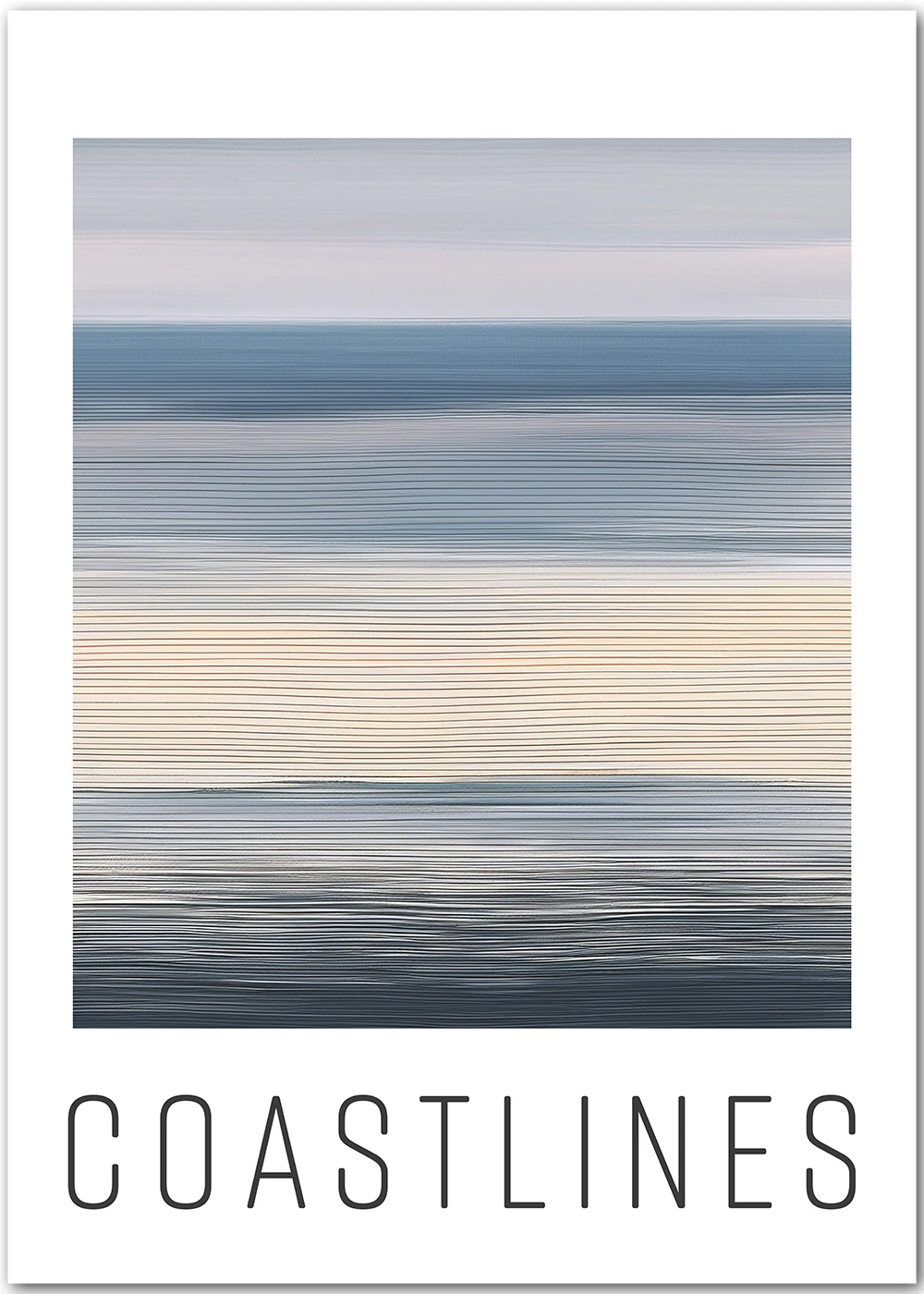Coastlines ist ein abstraktes Poster mit grafischen Linien in maritimen Farben Coastlines ist ein abstraktes Poster mit grafischen Linien in maritimen Farben