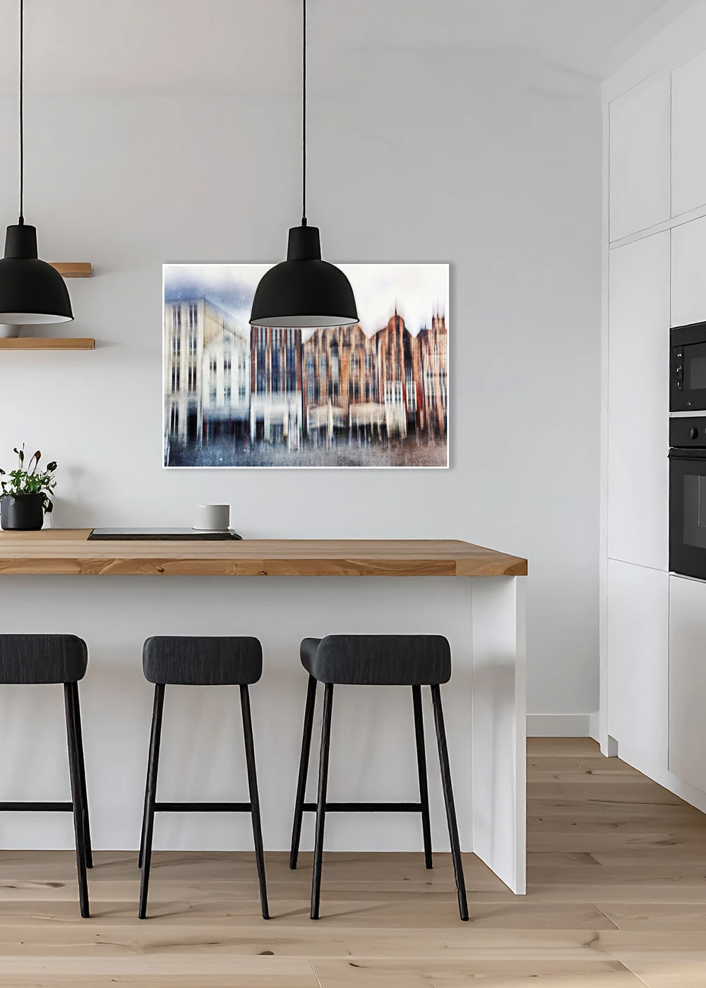 Inspiration Küche: Lüneburg Street View 5, eine abstrakte Fotografie der Häuserzeile Am Sande im Herzen Lüneburgs.