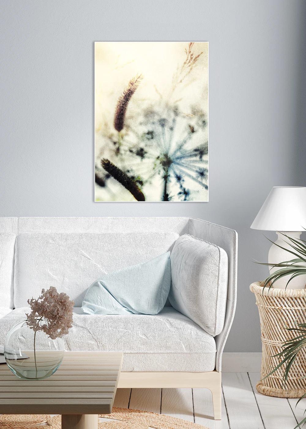 Inspiration Wohnzimmer: Abstrakte Kunstfotografie von getrockneten Gräsern.