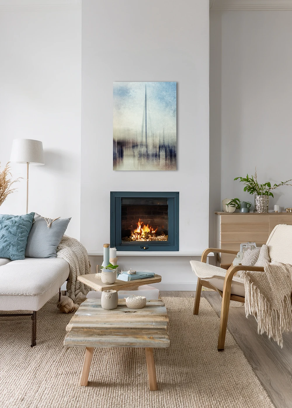 Inspiration Wohnzimmer: Haze in blue – impressionistisch fotografierte Hafenszene als Gallery-Print im schwarzen Rahmen. Inspiration Wohnzimmer: Haze in blue – impressionistisch fotografierte Hafenszene als Gallery-Print.