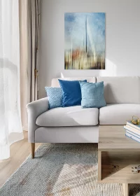 Inspiration Wohnzimmer: Impressionistisch fotografierte Szene im Yachthafen als Gallery-Print.
