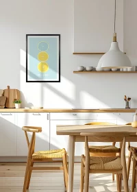 Inspiration Küche: Lime & Lemons – stylisches Küchenposter in Pastelltönen im schwarzen Rahmen